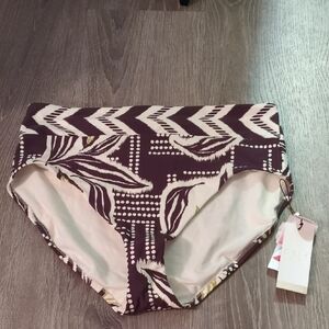 Calia Primitive Pointillism HR High Leg Swim Bottoms Size XL